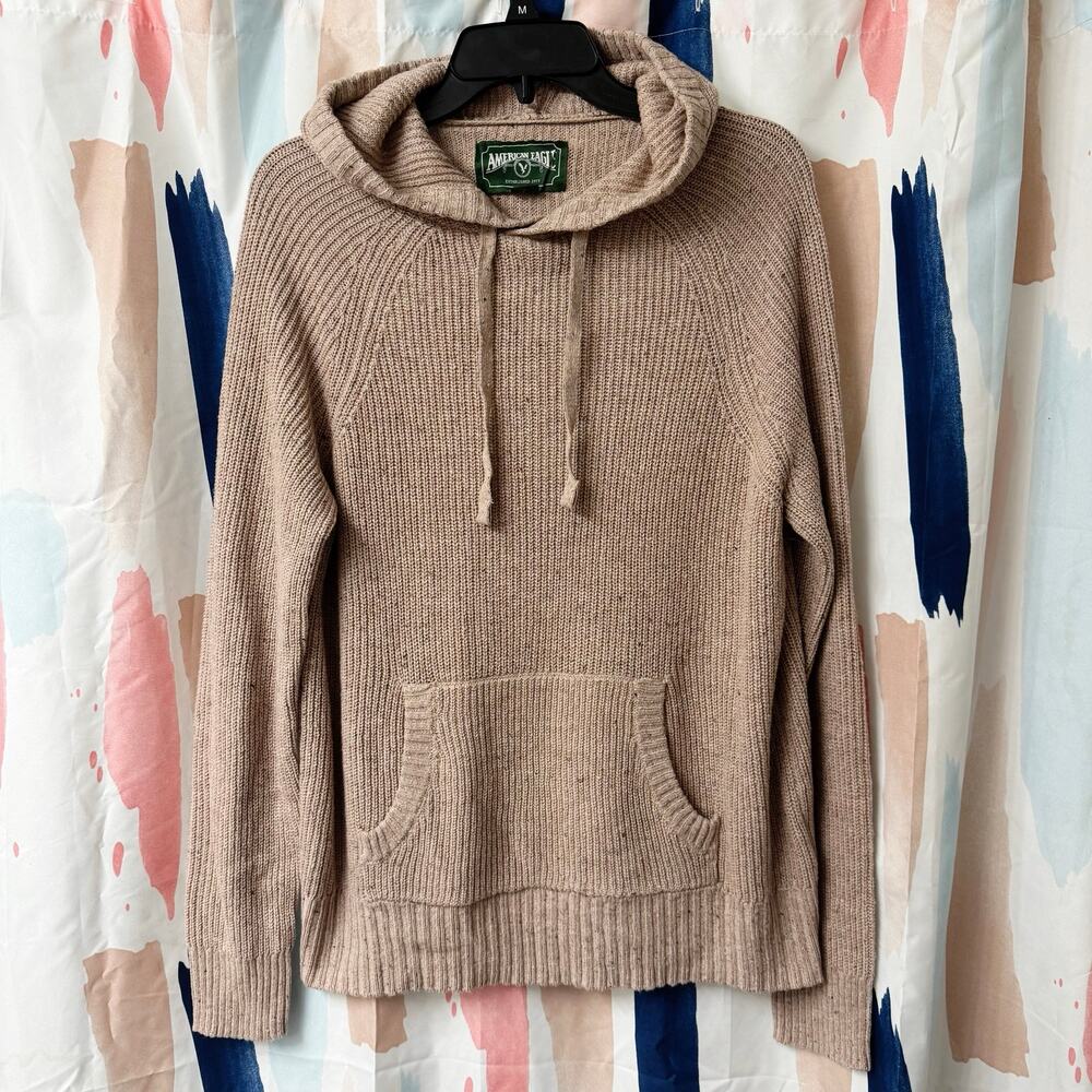 American Eagle Pink Hooded Sweater Size Small